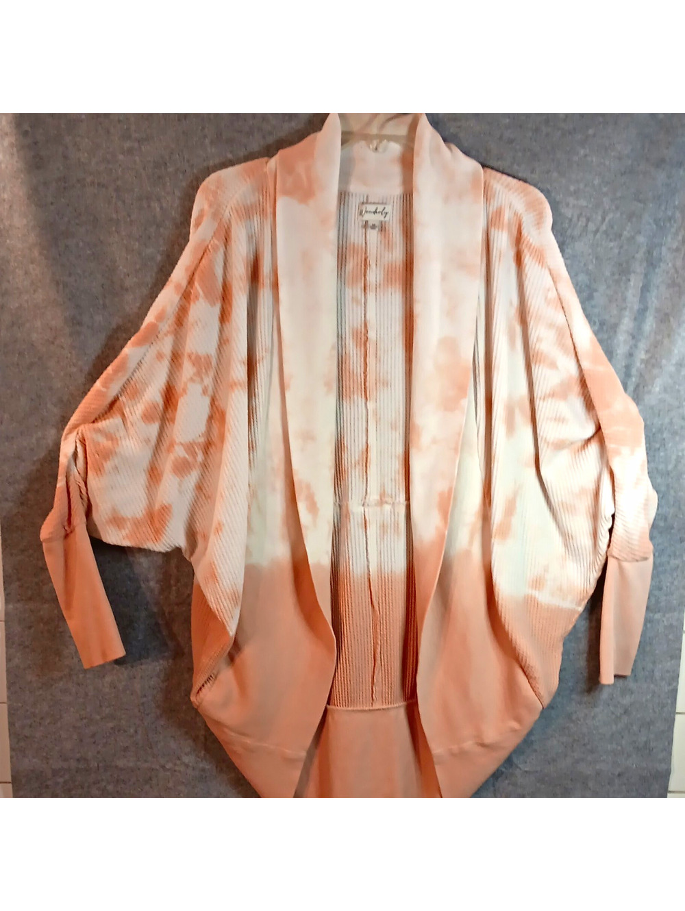 Wonderly Women's Tie-Dye Open Front Knit Long Sleeve Cardigan Sweater Size M